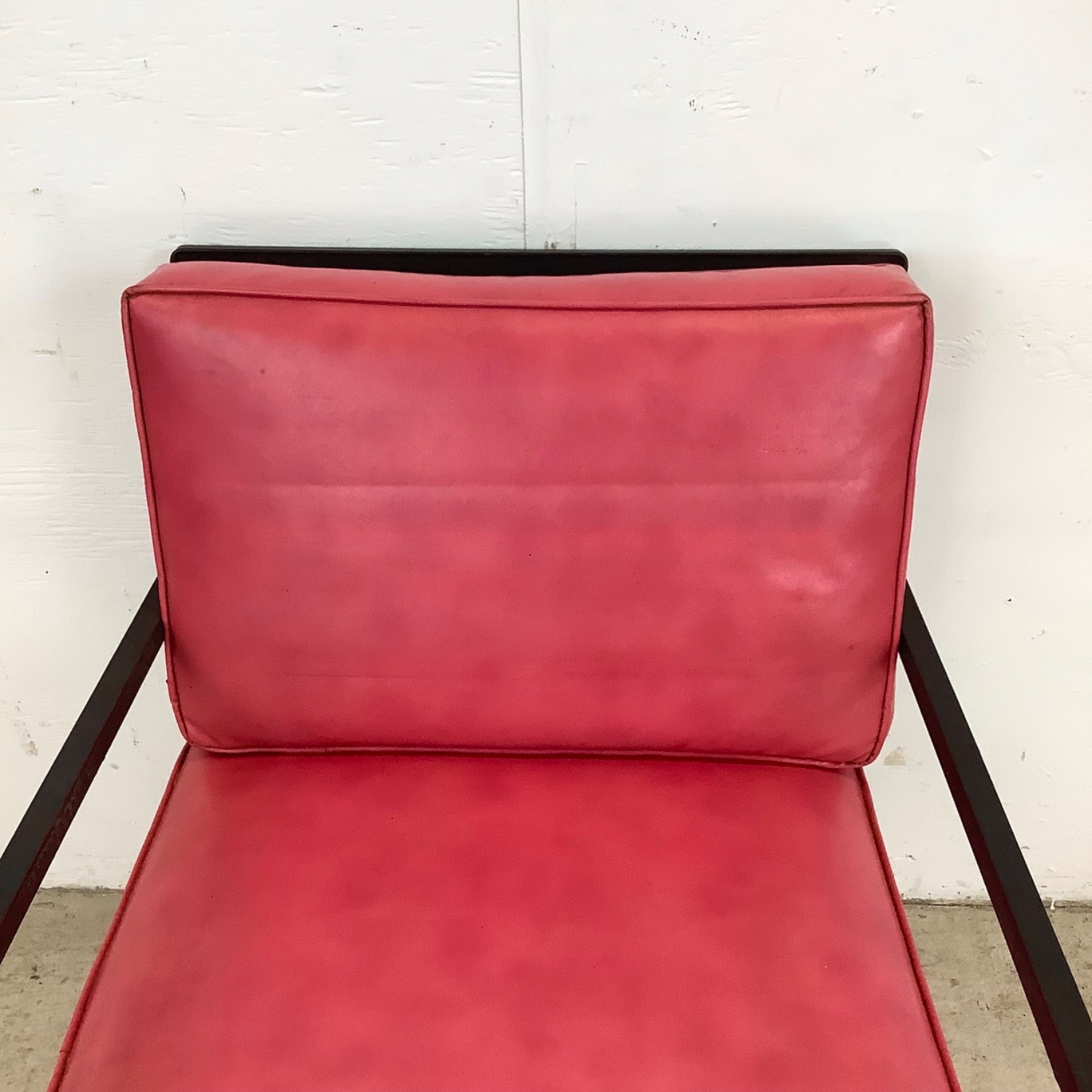 Vintage Modern Metal & Vinyl Chair with Ottoman - image-12