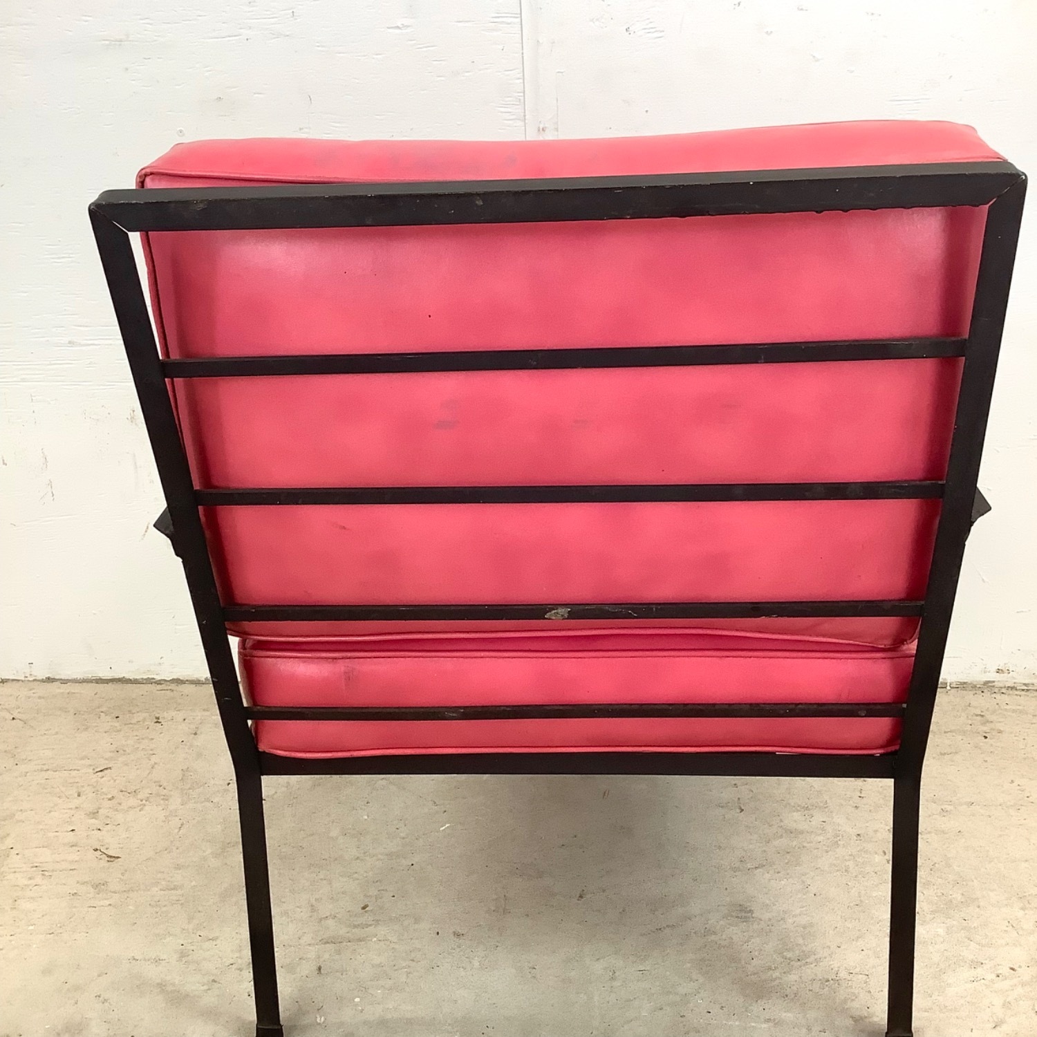 Vintage Modern Metal & Vinyl Chair with Ottoman - image-15