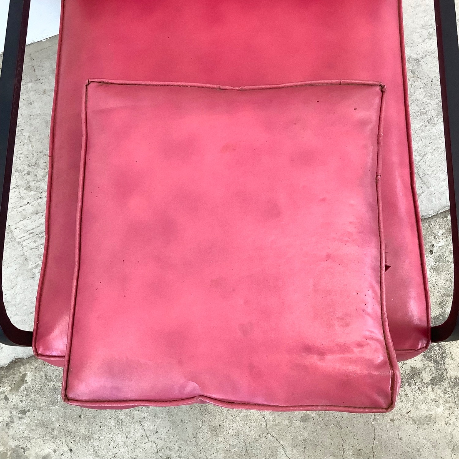 Vintage Modern Metal & Vinyl Chair with Ottoman - image-8