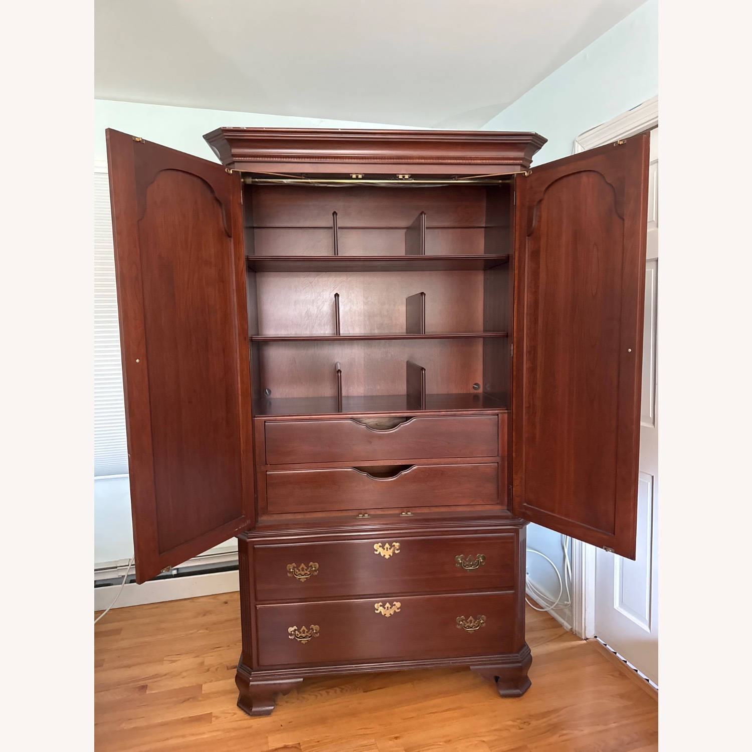 Ethan Allen Dark Brown Wood Armoire - image-4