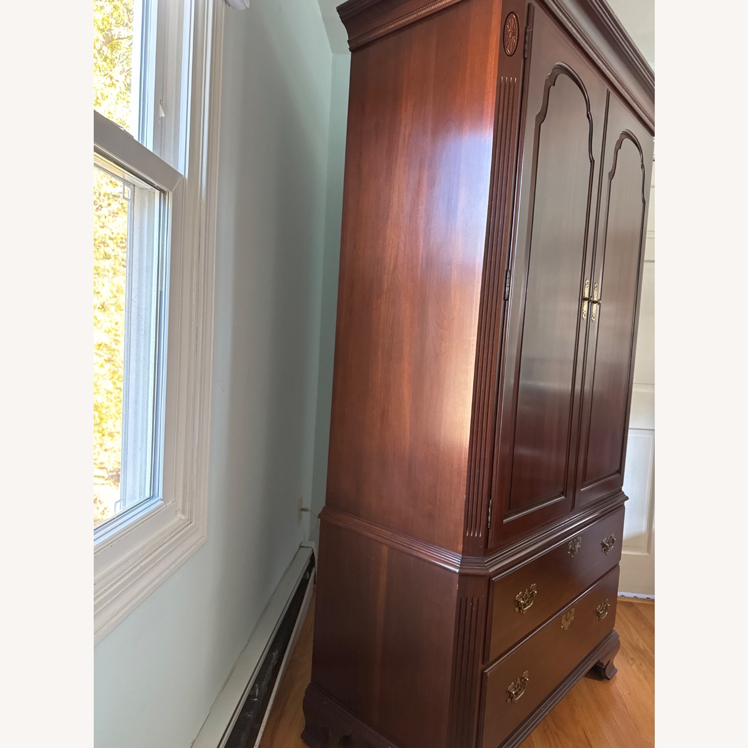 Ethan Allen Dark Brown Wood Armoire - image-2