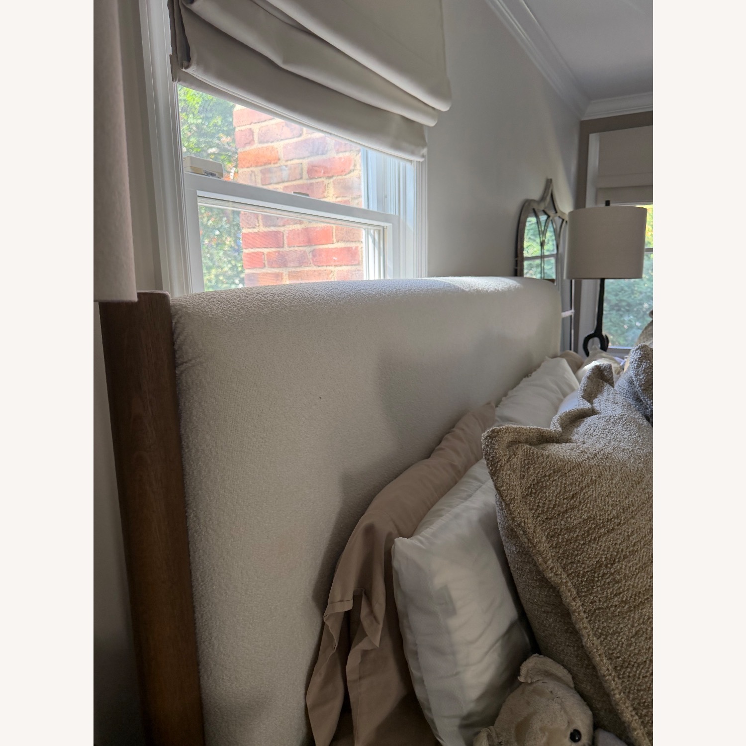 Crate & Barrel Goleta Bouclé White Boucle King Bed - image-5