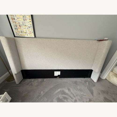 Used West Elm Shelter Headboard— King Custom Headboard for sale on AptDeco