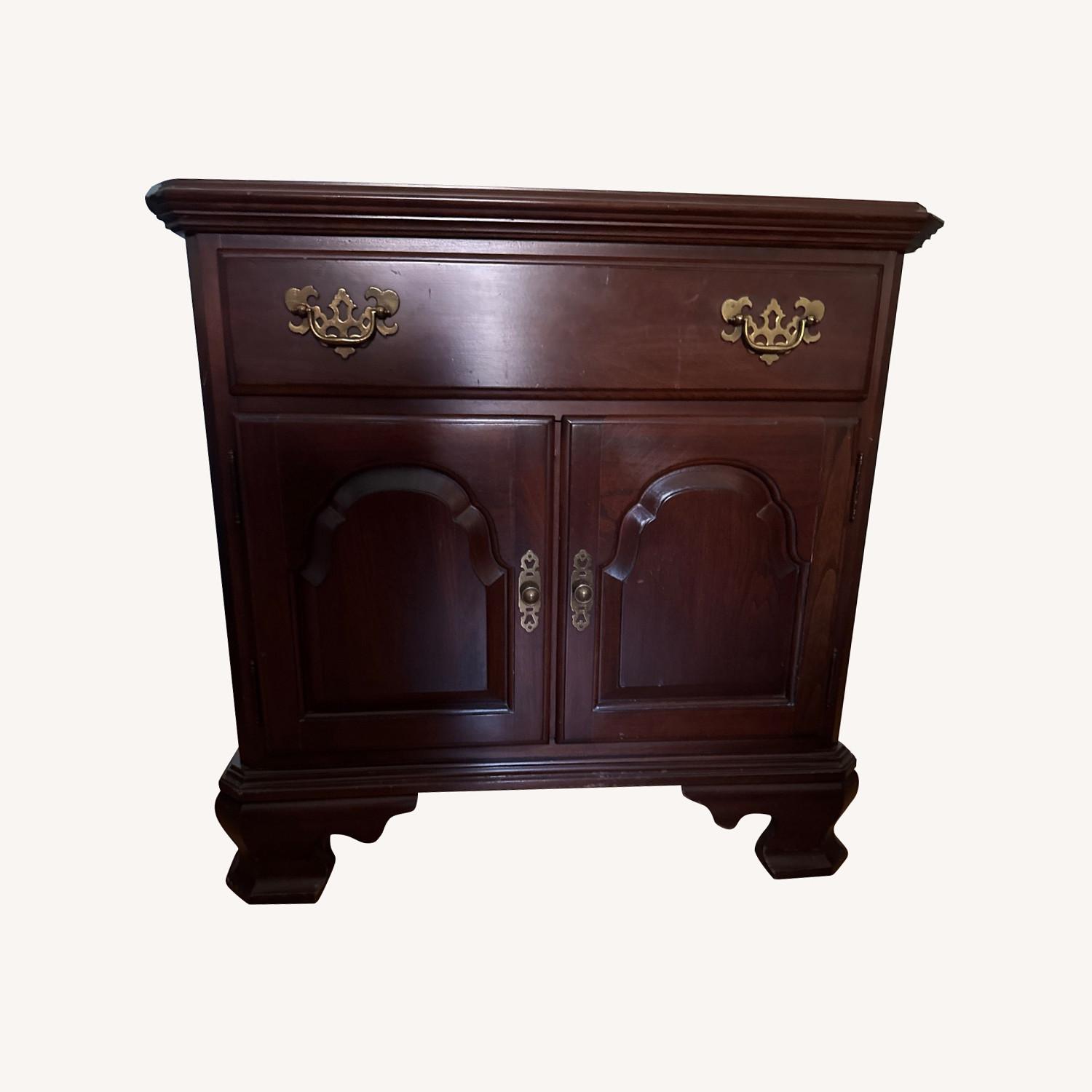 Ethan Allen Dark Brown Wood Side Table - image-0