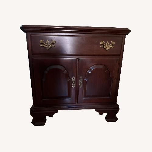 Used Ethan Allen Dark Brown Wood Side Table for sale on AptDeco