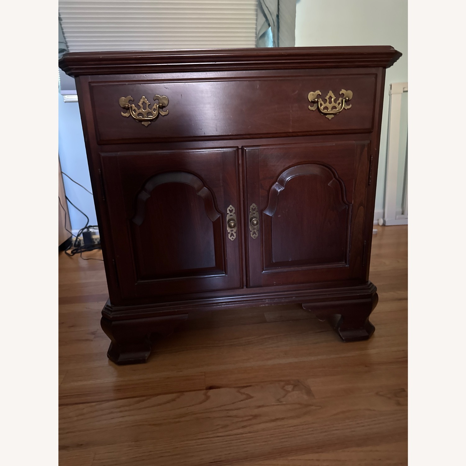 Ethan Allen Dark Brown Wood Side Table - image-1