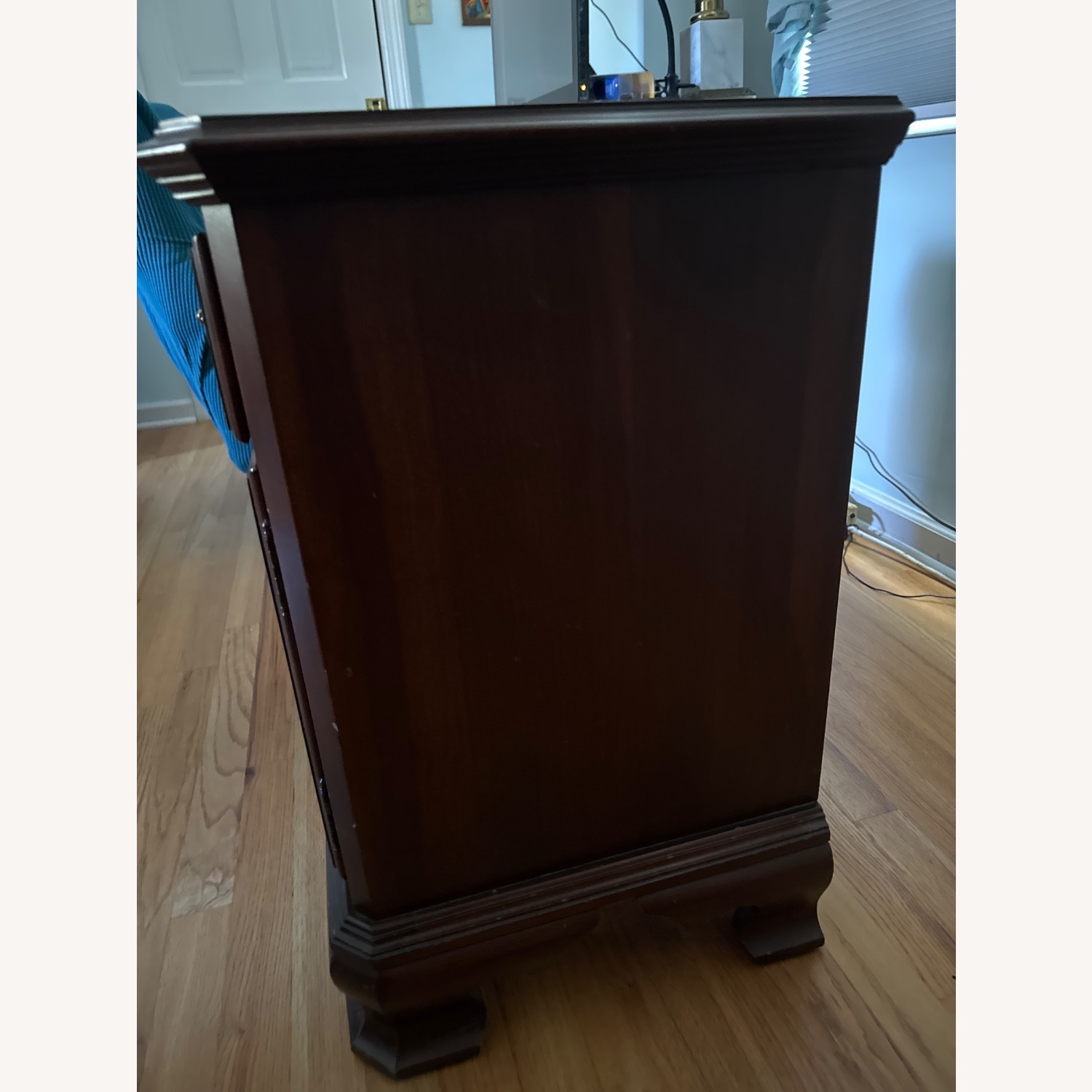 Ethan Allen Dark Brown Wood Side Table - image-2