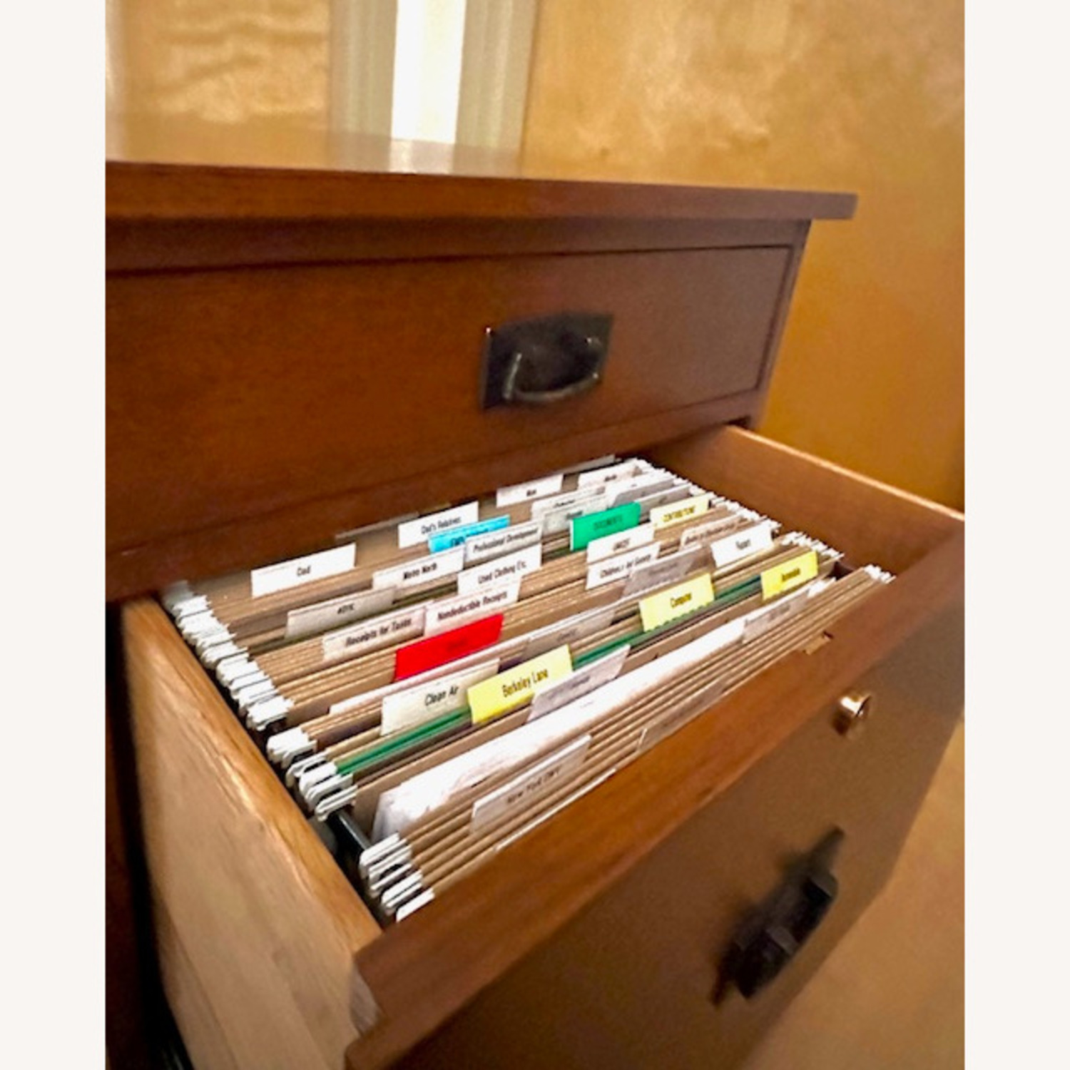 Stickly Oak File Cabinet - image-3