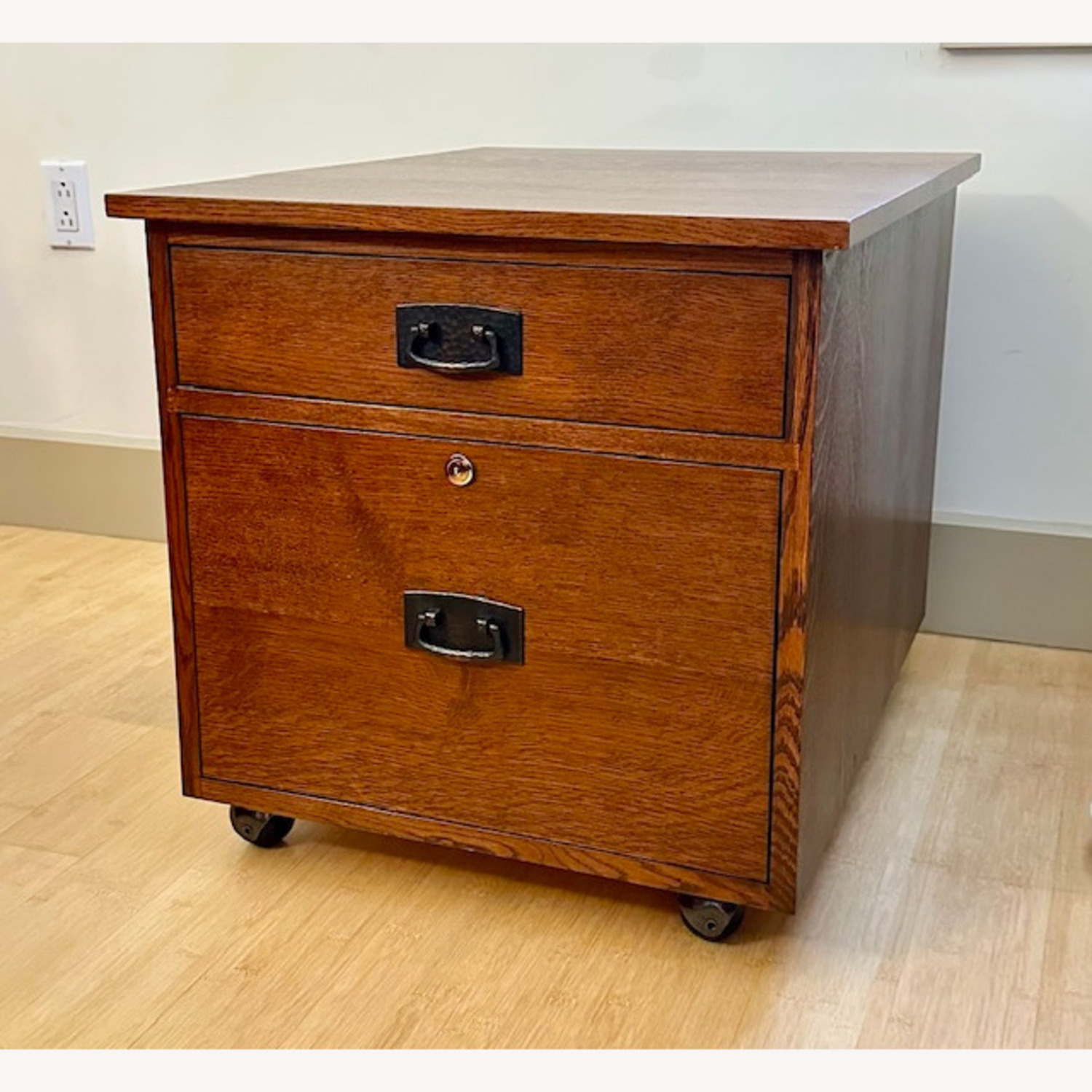 Stickly Oak File Cabinet - image-1