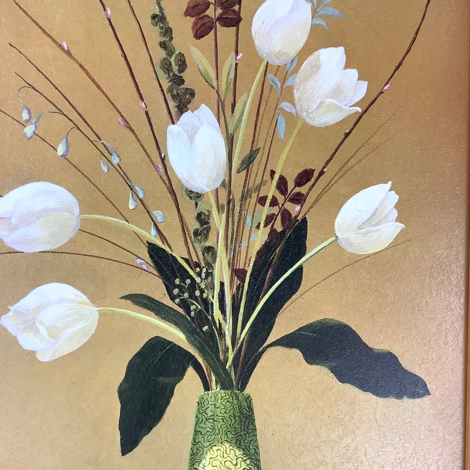 Vintage Gilt Frame Floral Artwork a Pair - image-20