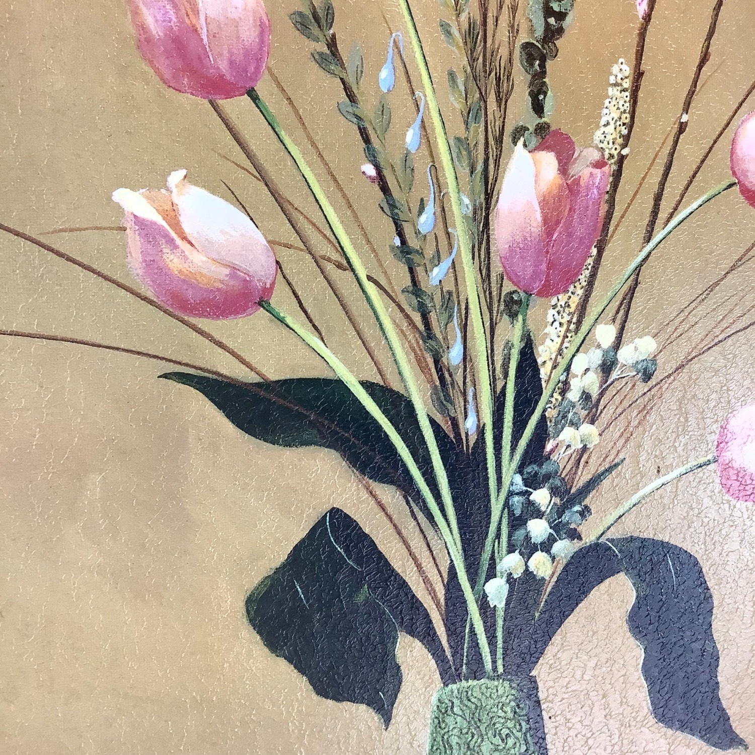 Vintage Gilt Frame Floral Artwork a Pair - image-13