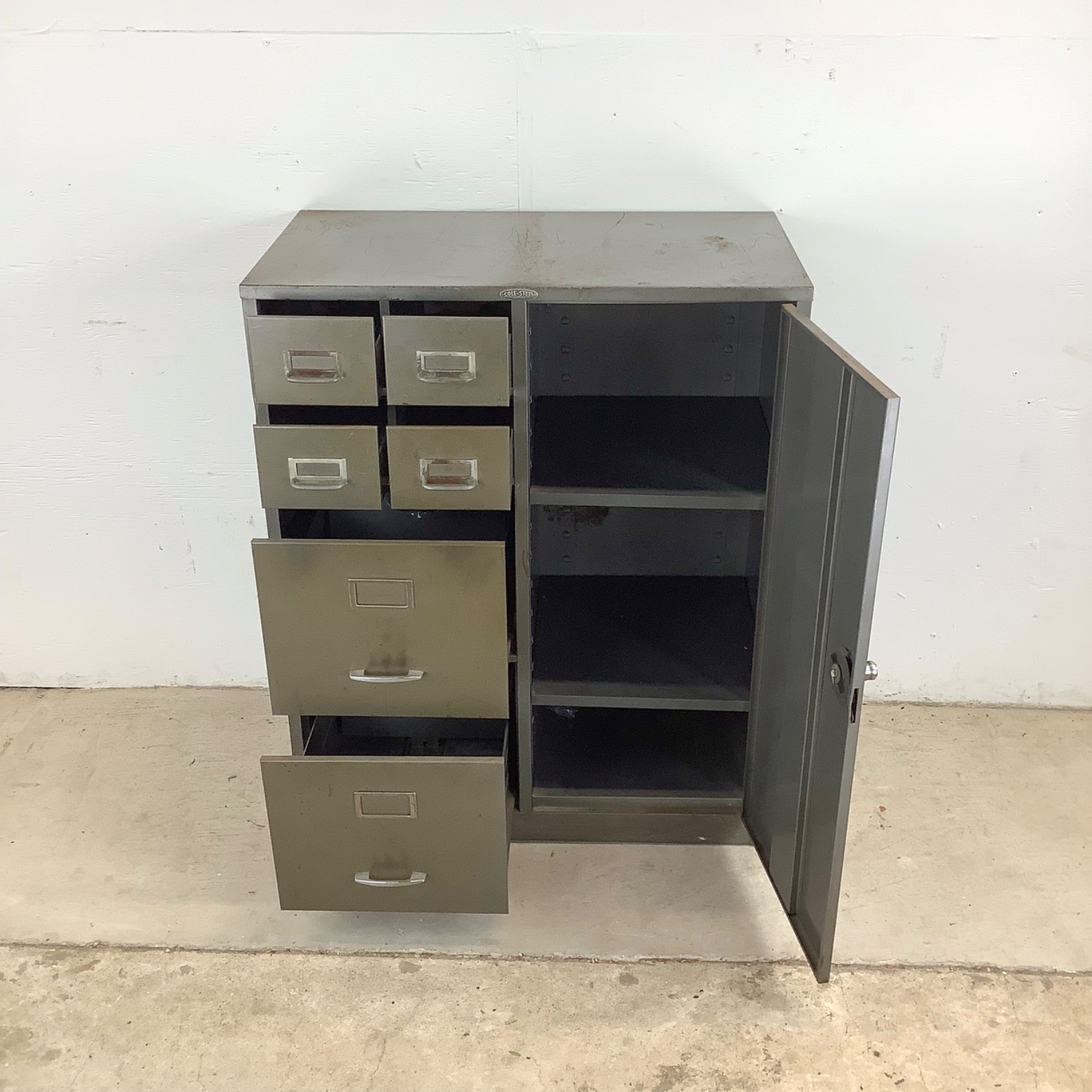 Vintage Industrial Office Cabinet - image-12