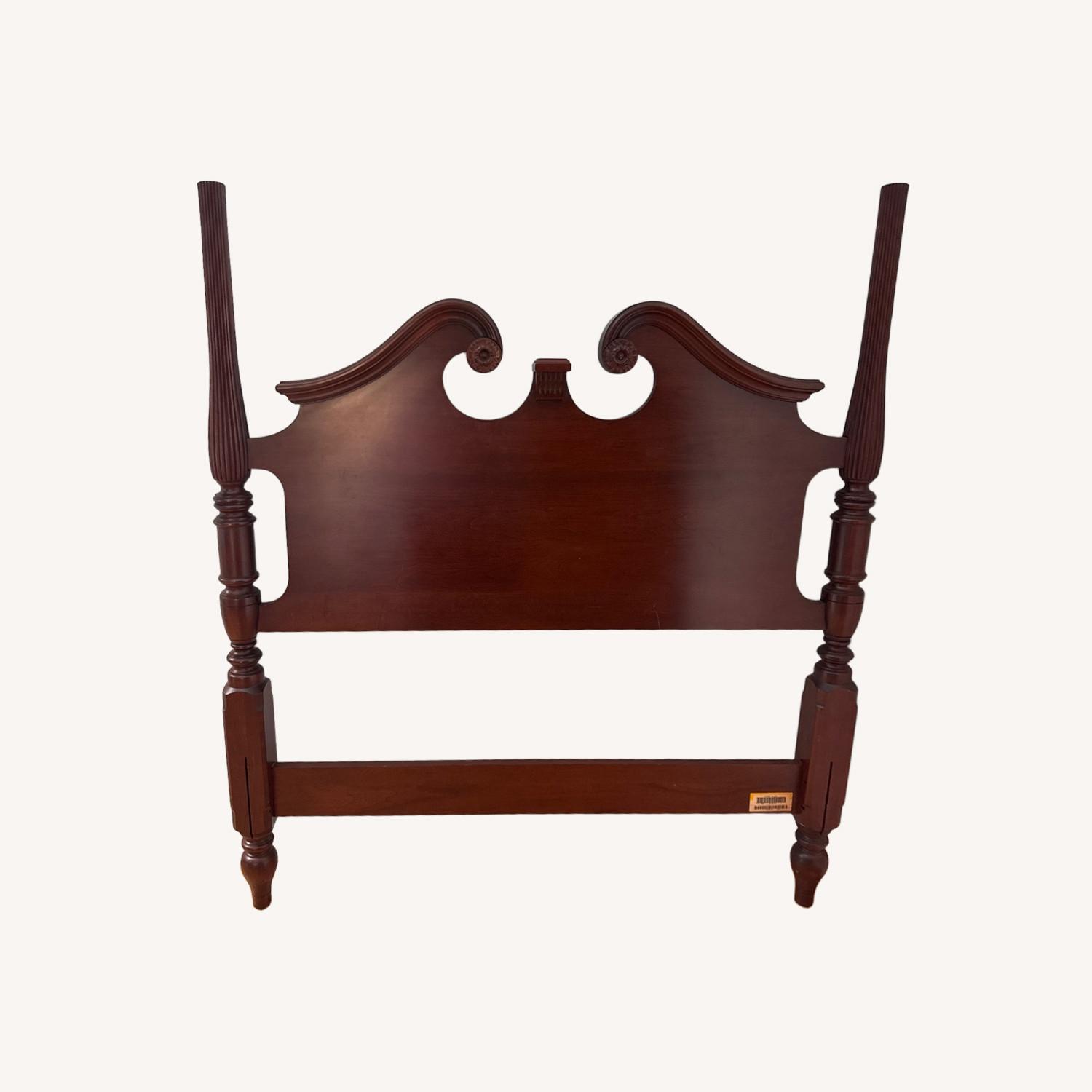 Ethan Allen Dark Brown Wood Twin Bed - image-0