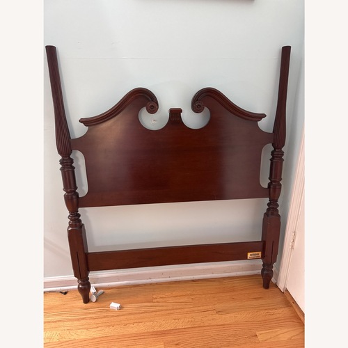 Used Ethan Allen Dark Brown Wood Twin Bed for sale on AptDeco