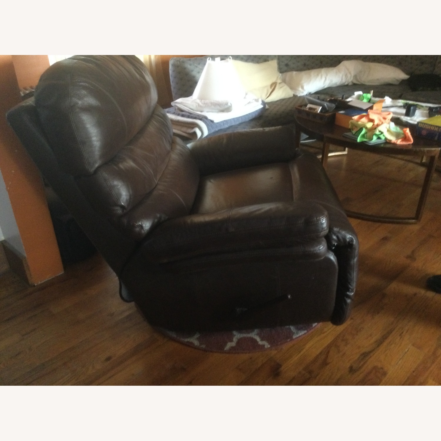 Dark Brown Leather Recliner - image-3