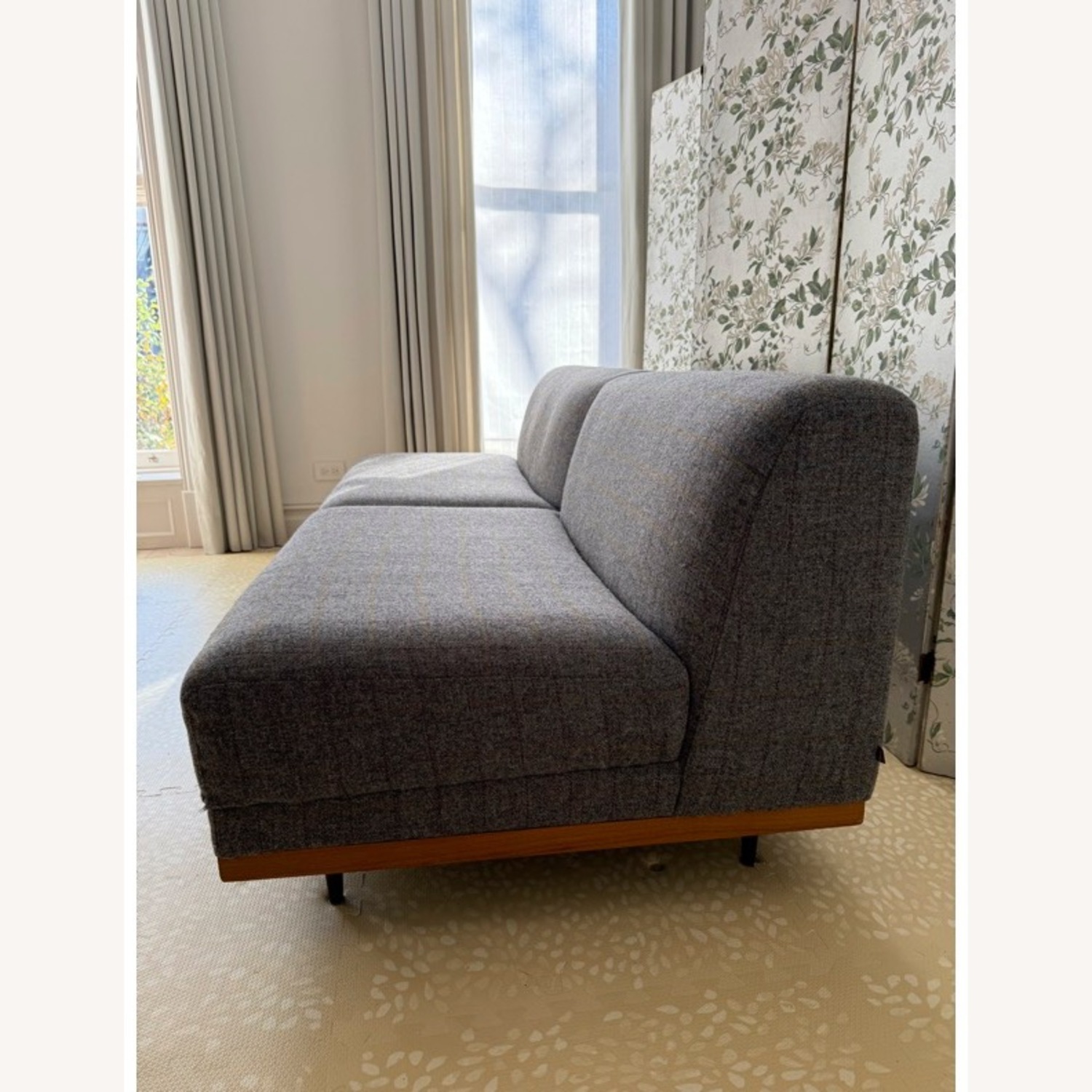 Light Gray Fabric Loveseat - image-3