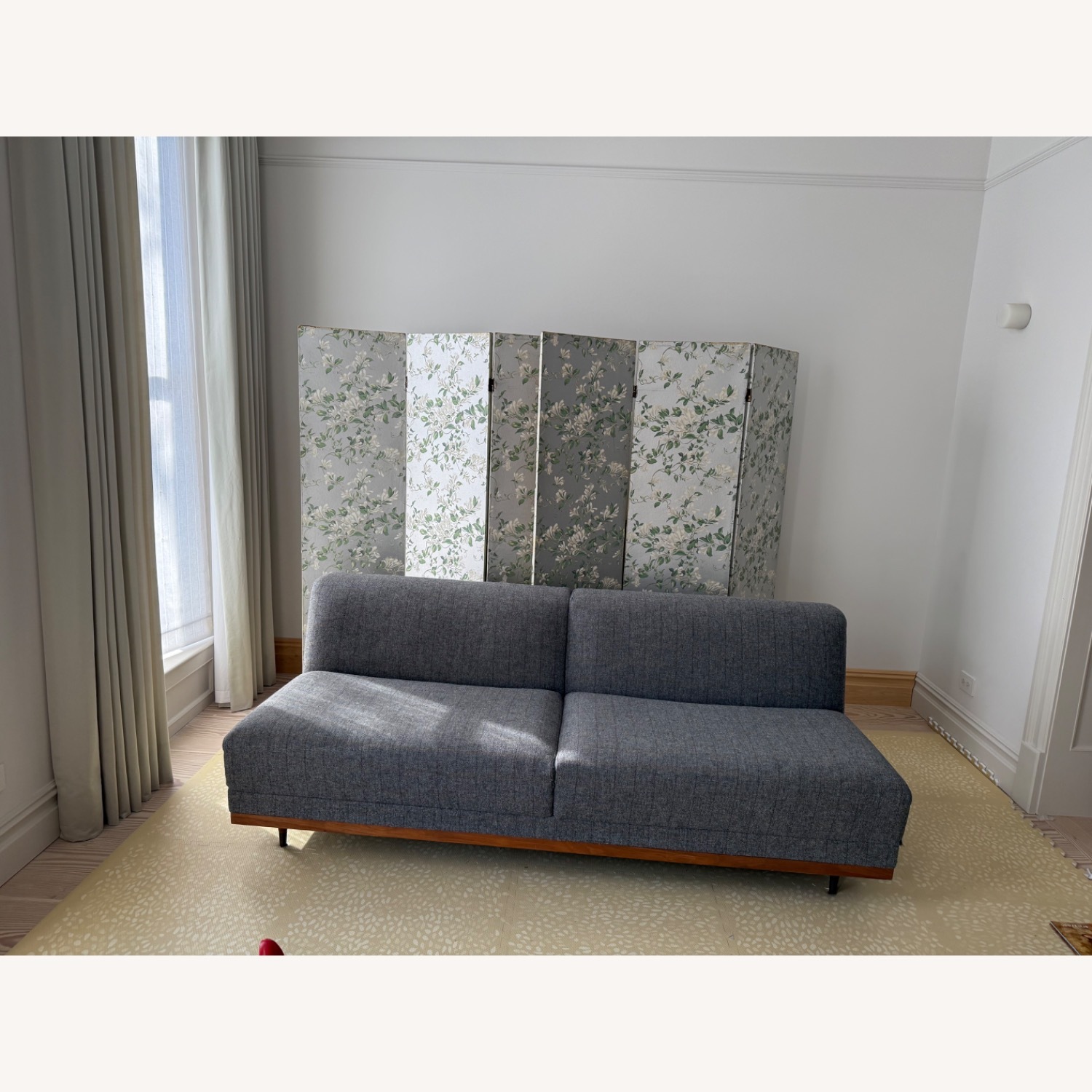 Light Gray Fabric Loveseat - image-4