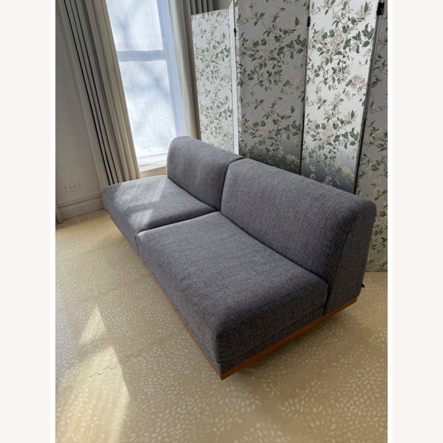 Light Gray Fabric Loveseat - image-2