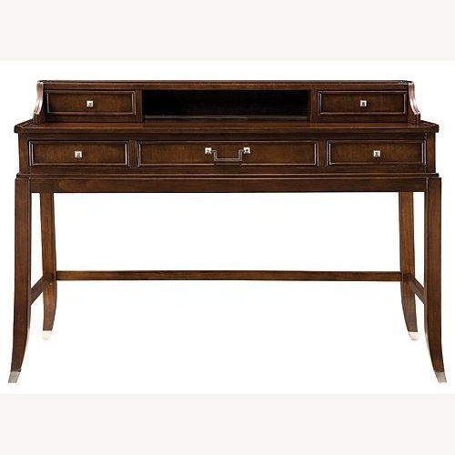 Used Raymour & Flanigan Dark Brown Wood Desk for sale on AptDeco