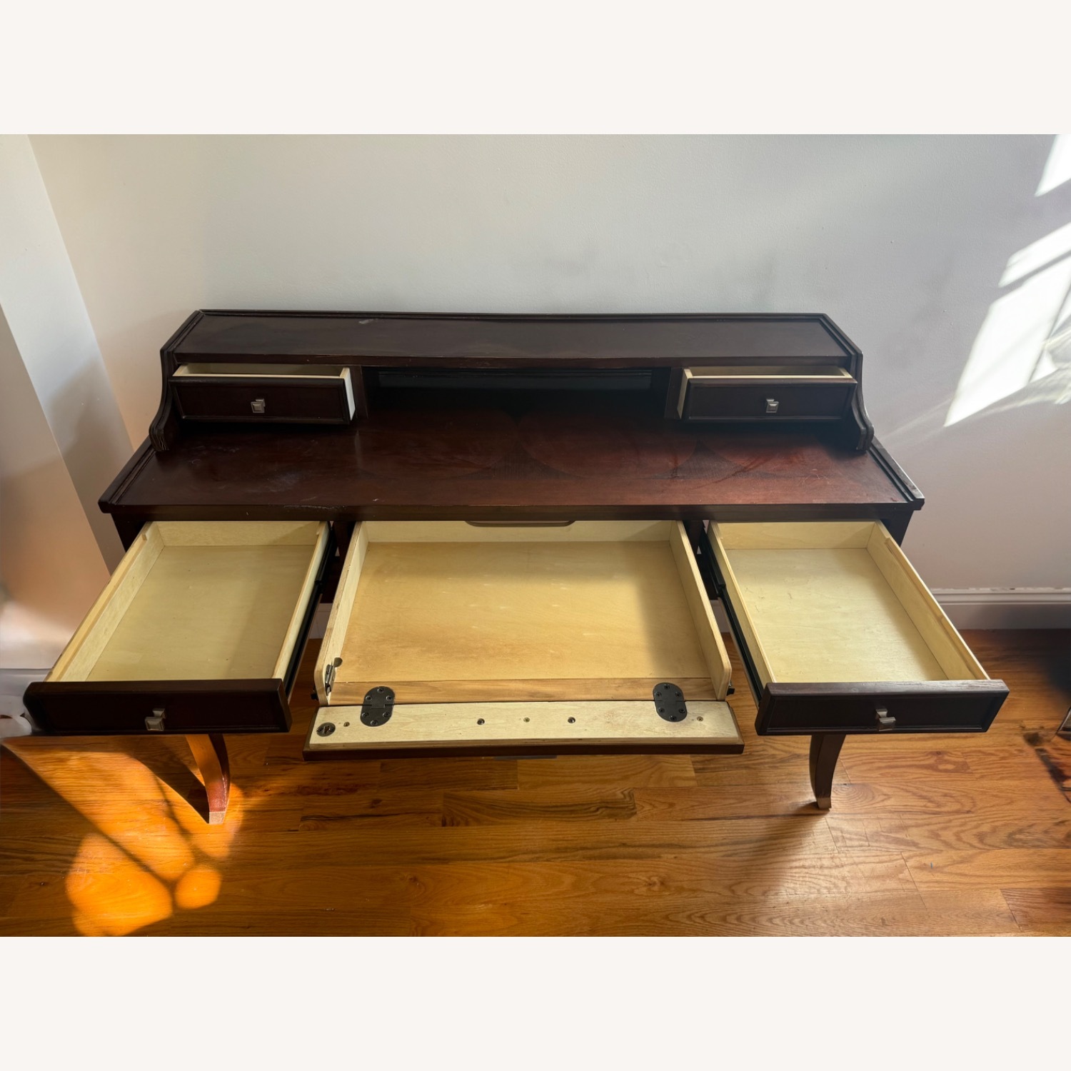 Raymour & Flanigan Dark Brown Wood Desk - image-5