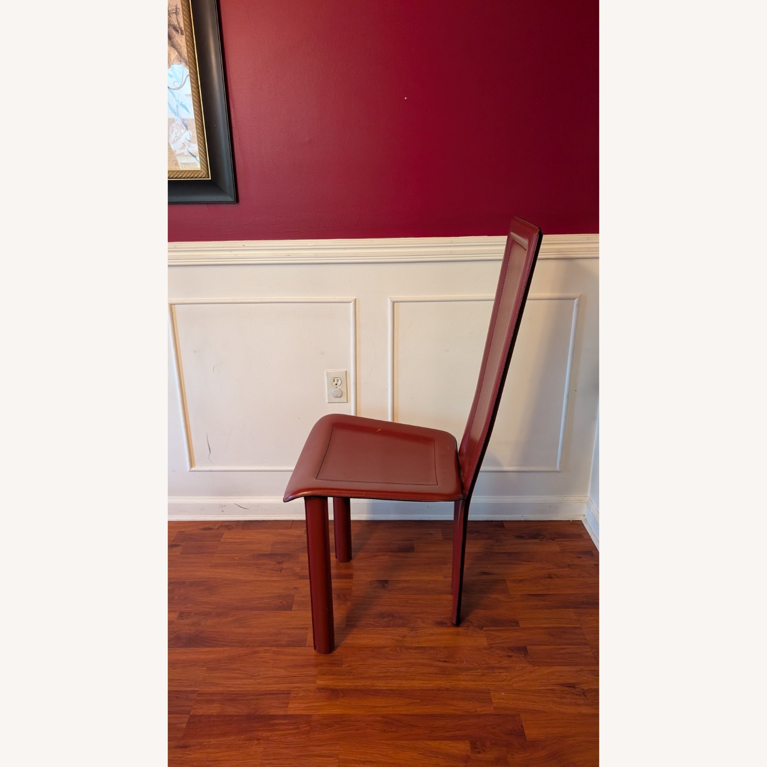 Vintage/Antique Red Leather Dining Chairs - image-2