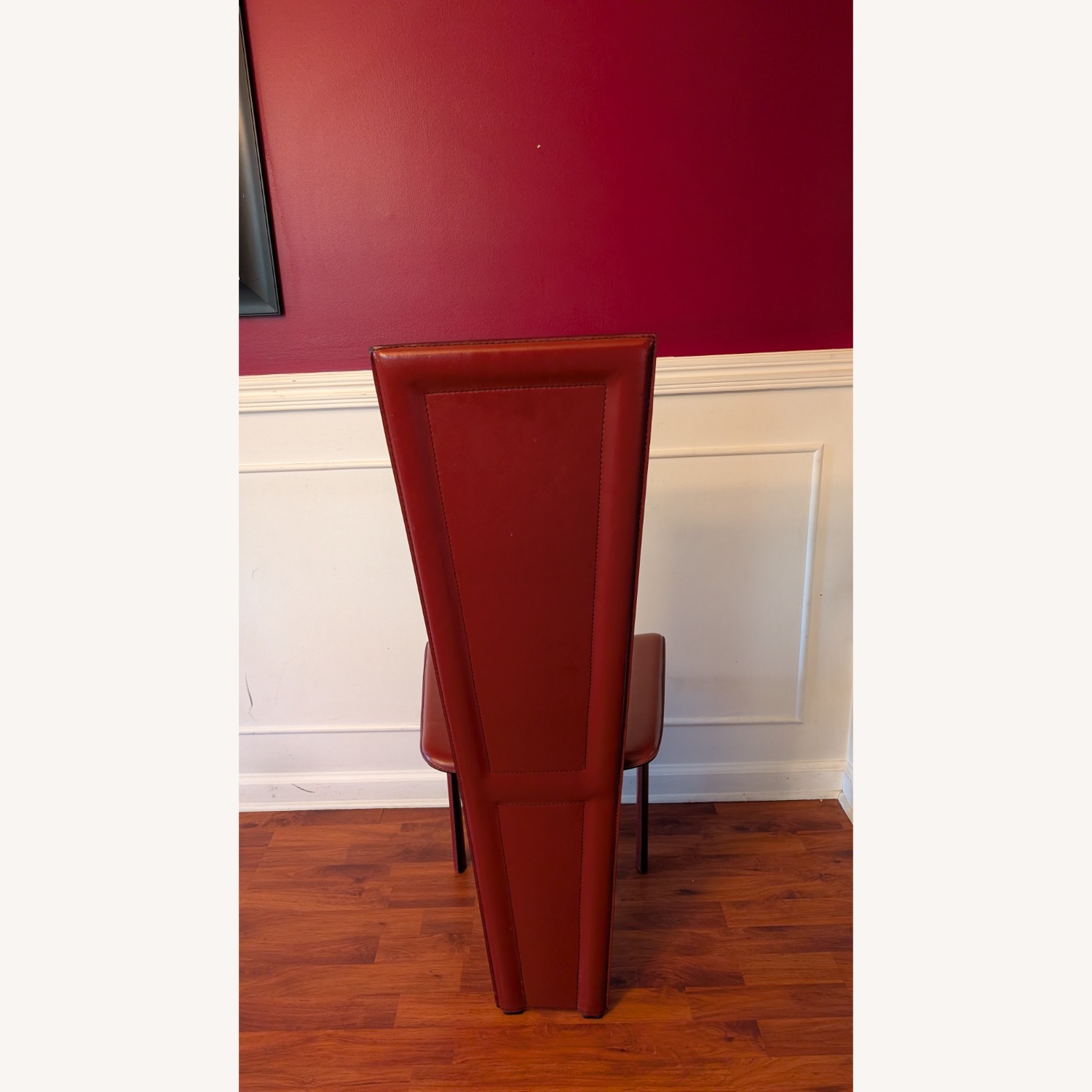 Vintage/Antique Red Leather Dining Chairs - image-3