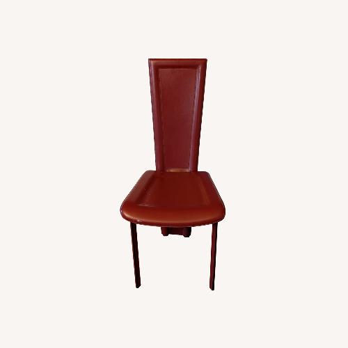 Used Vintage/Antique Red Leather Dining Chairs for sale on AptDeco