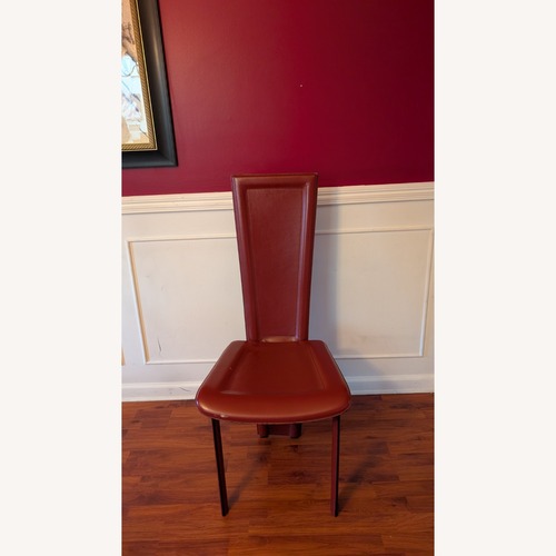 Used Vintage/Antique Red Leather Dining Chairs for sale on AptDeco
