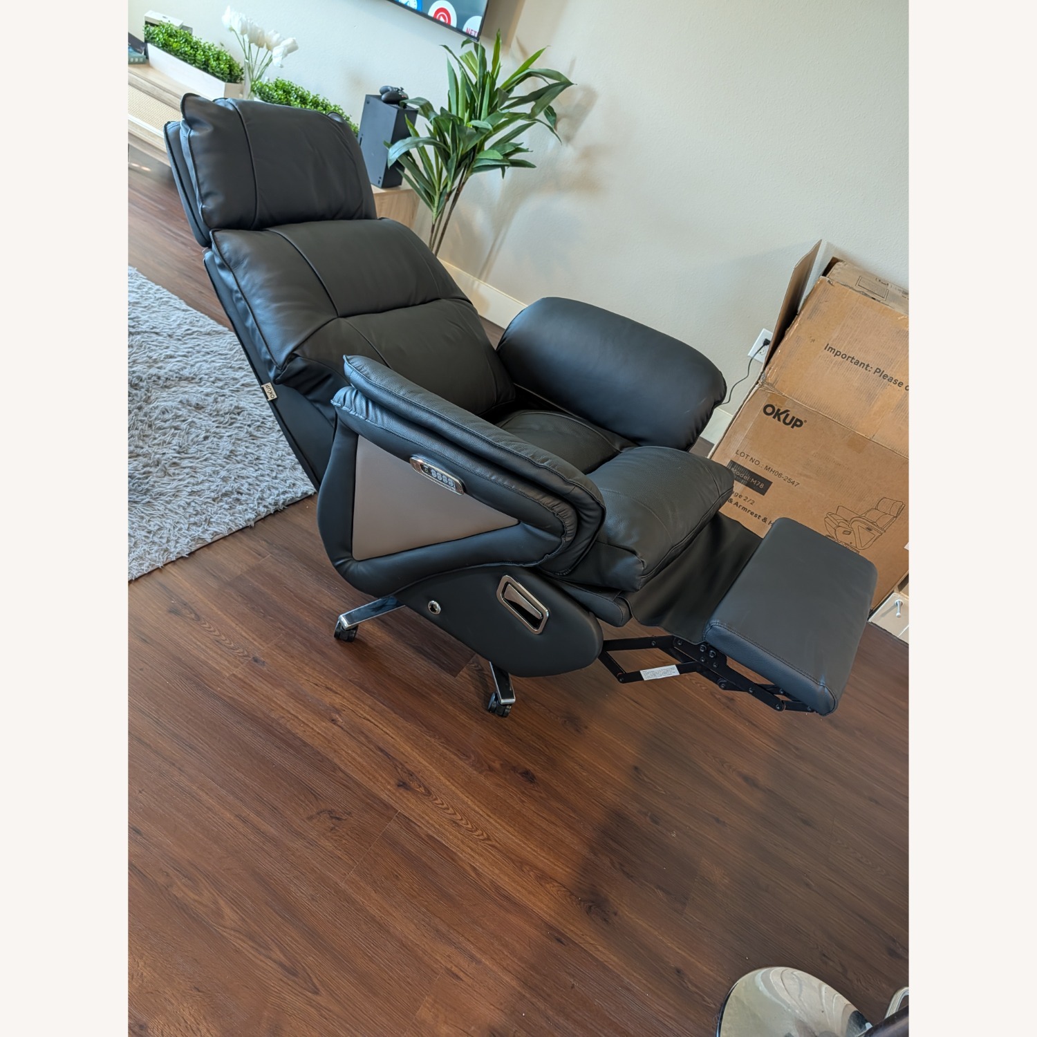 Amazon Black Leather Office Chair - image-2