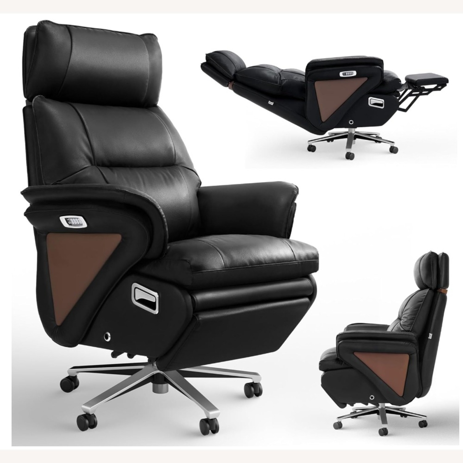 Amazon Black Leather Office Chair - image-1