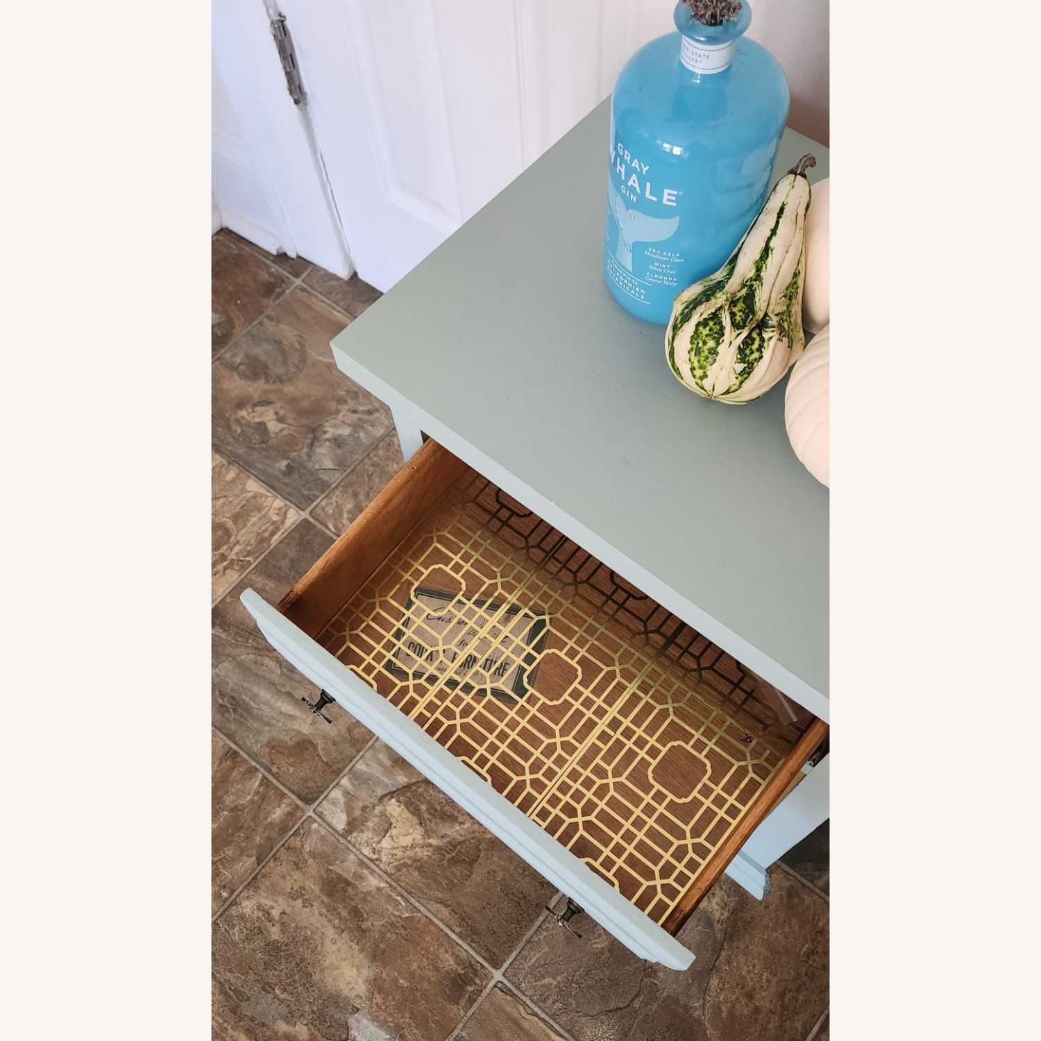 Custom-made Solid Wood Side Table in Sage - image-6