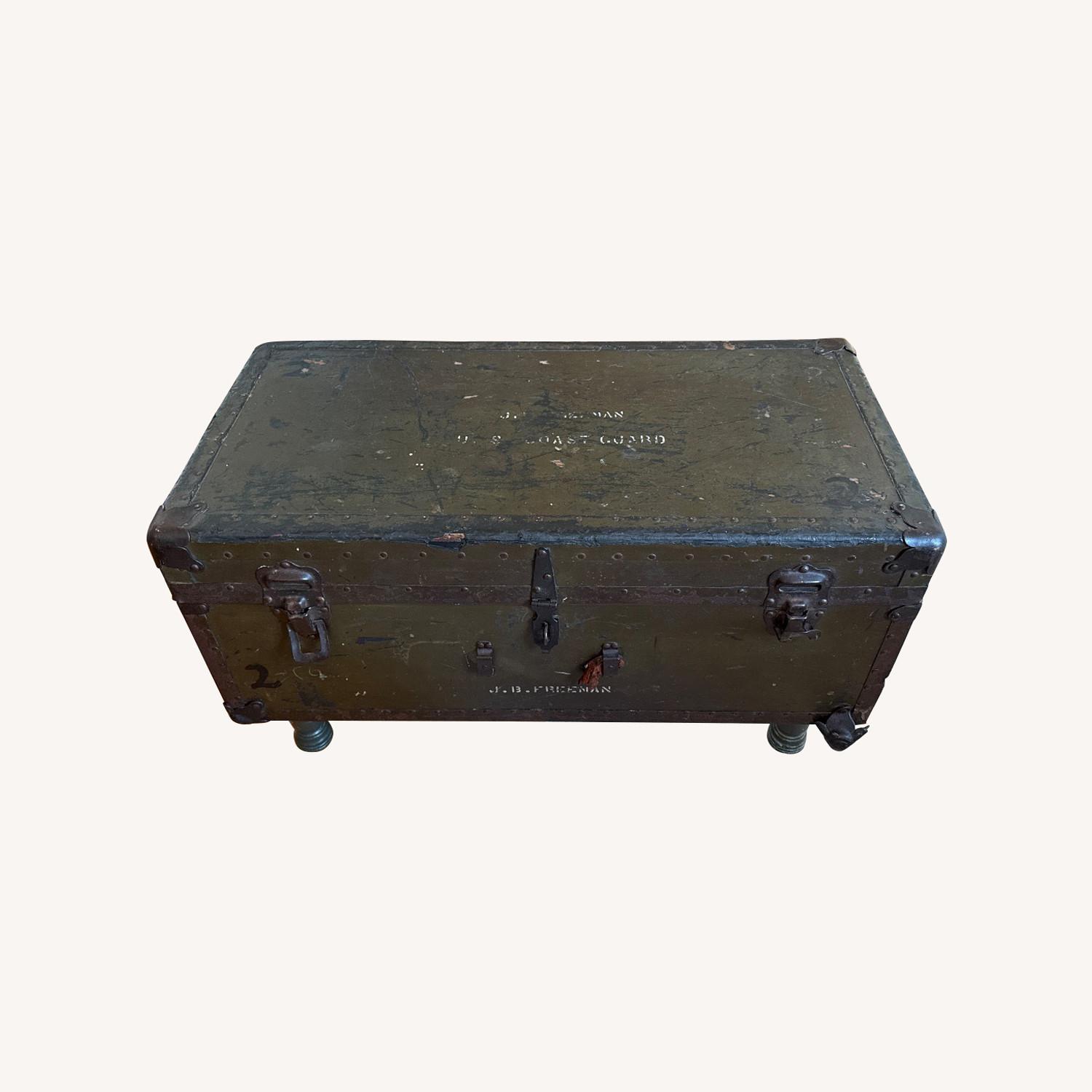 Vintage WWII Military Trunk  - image-0