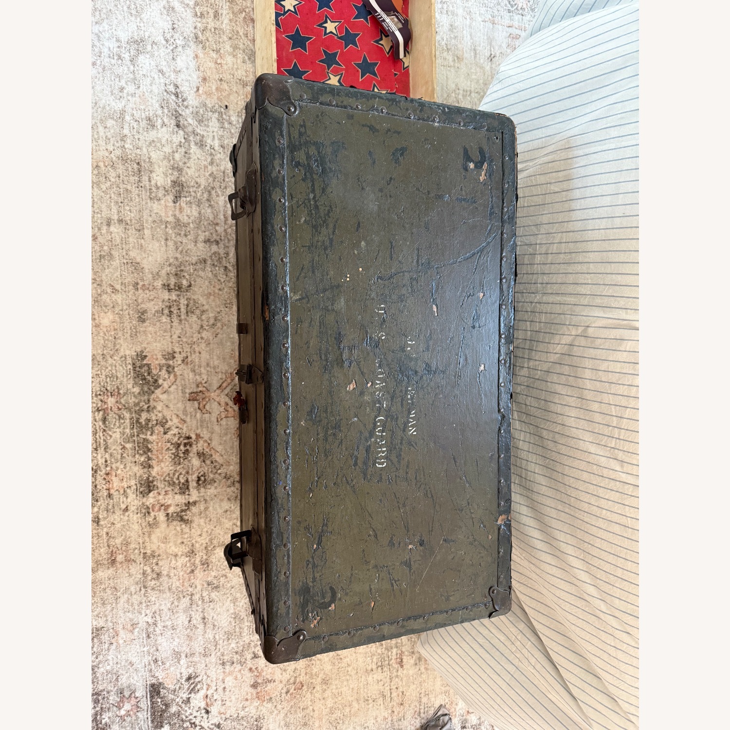 Vintage WWII Military Trunk  - image-16