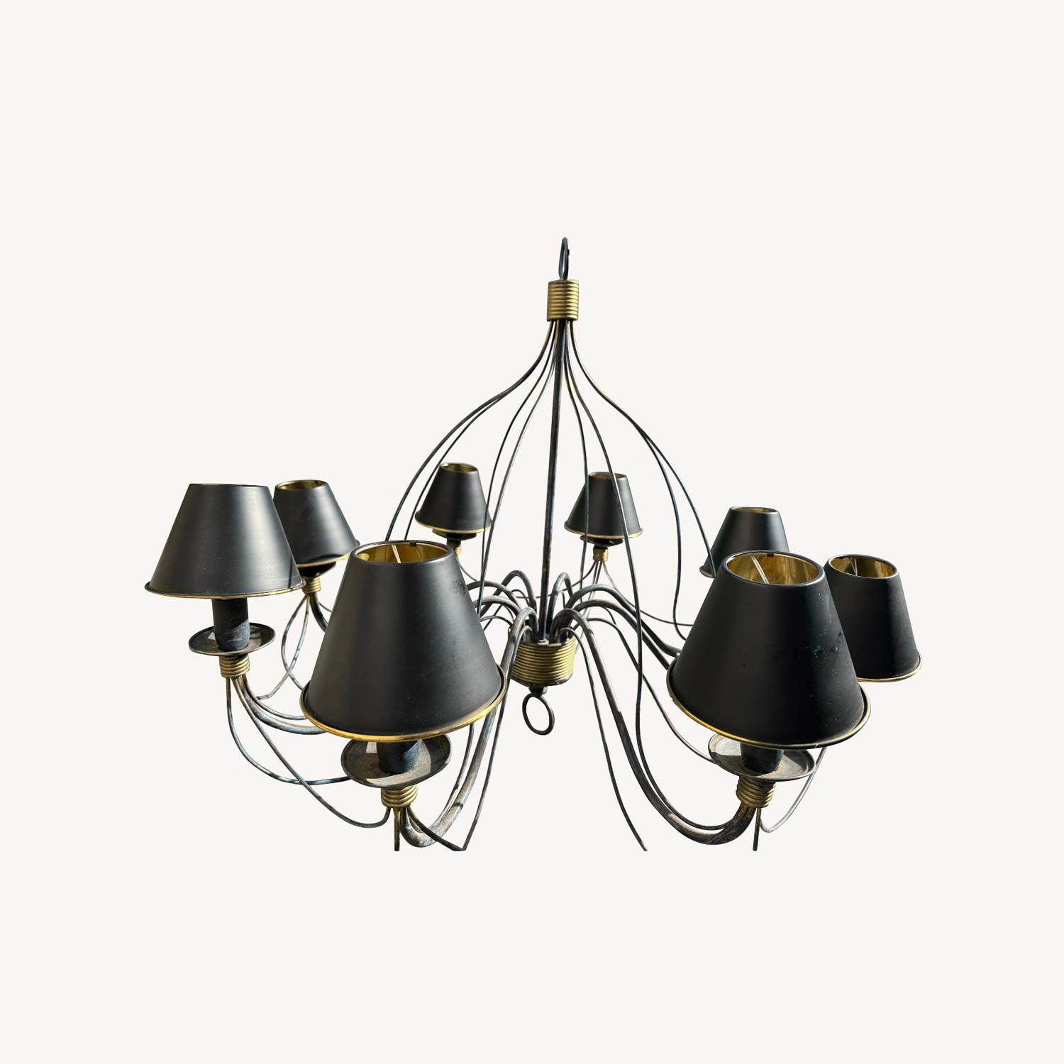 Vintage/Antique Black Metal Ceiling Lamp - image-0