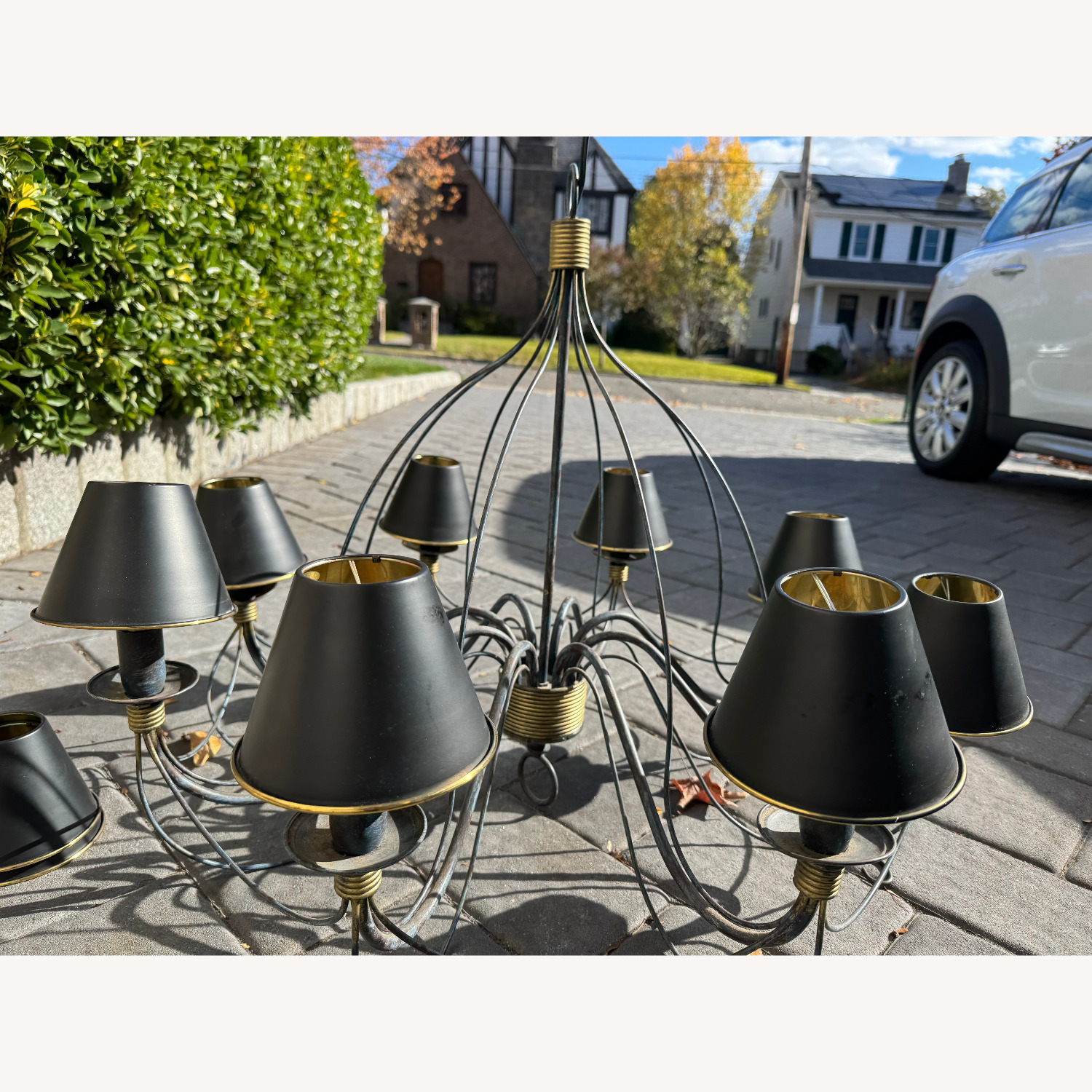 Vintage/Antique Black Metal Ceiling Lamp - image-6