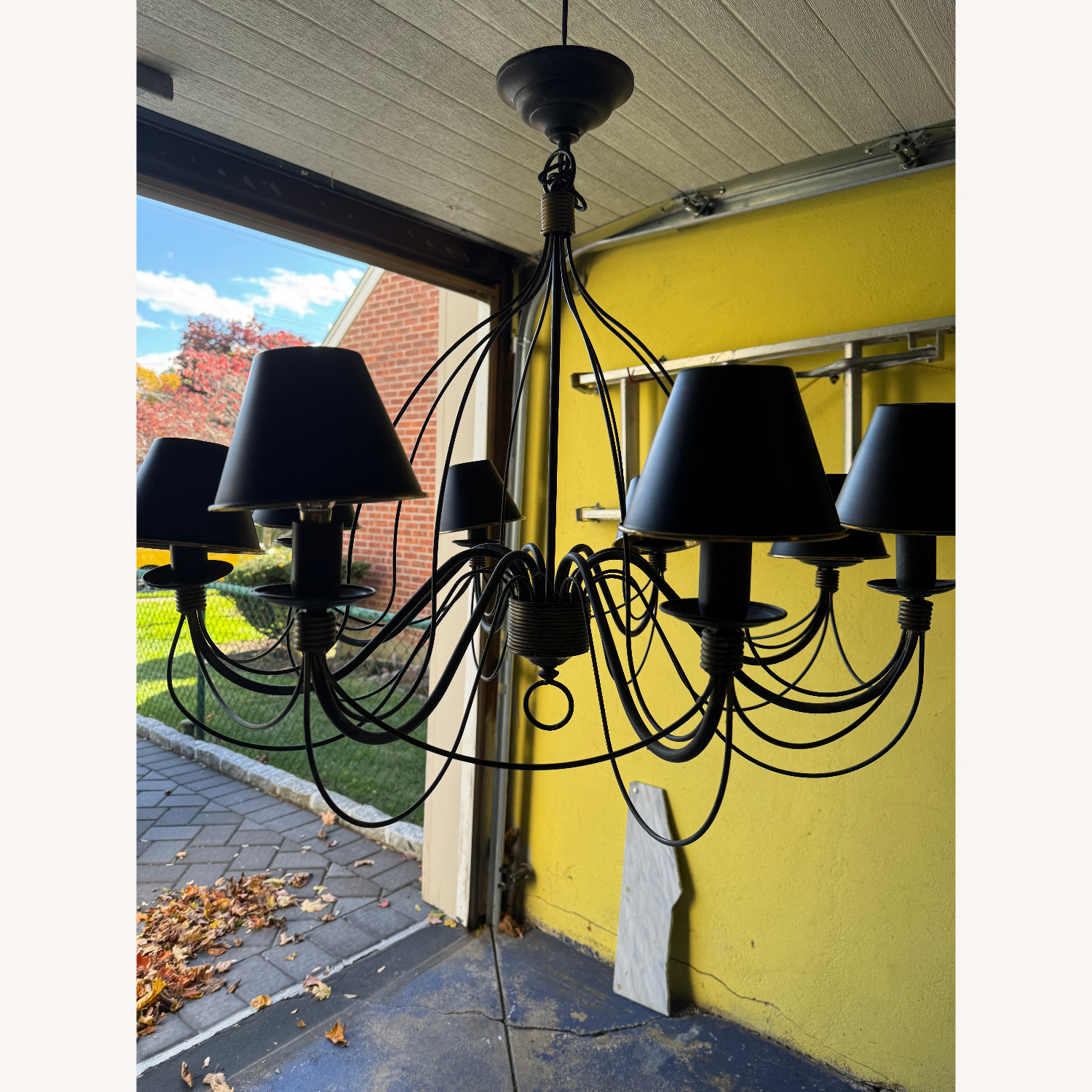 Vintage/Antique Black Metal Ceiling Lamp - image-5