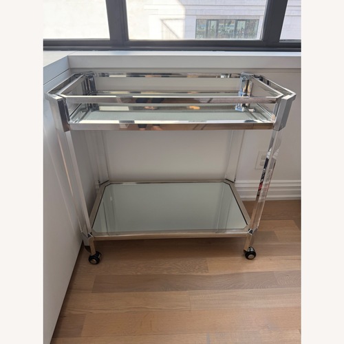 Used Safavieh Silver Glass Bar Cart for sale on AptDeco