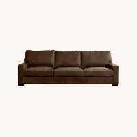 Pottery Barn Dark Brown Leather 3+ Seater Sofa