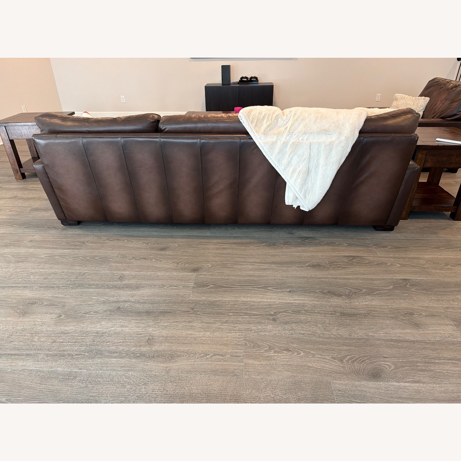 Pottery Barn Dark Brown Leather 3+ Seater Sofa - image-3