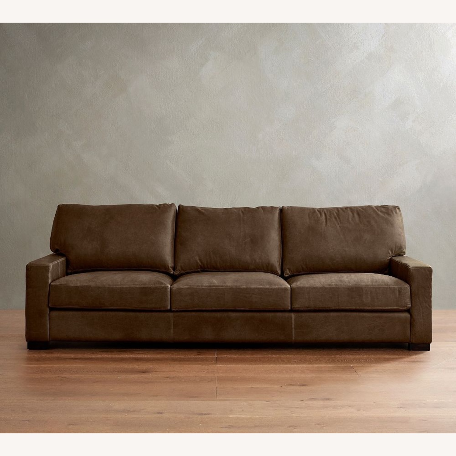 Pottery Barn Dark Brown Leather 3+ Seater Sofa - image-6
