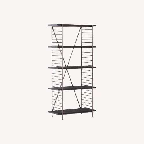 Used CB2 Scala Black Wood Bookshelf with Metal Frame for sale on AptDeco