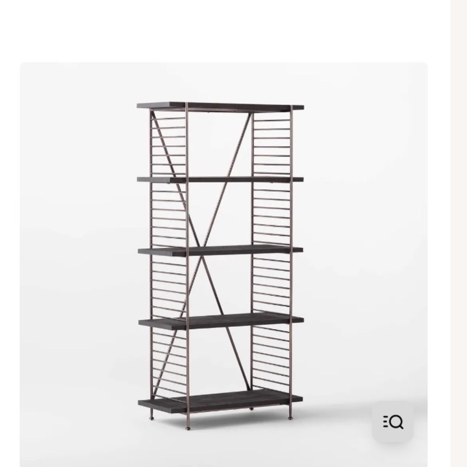 CB2 Scala Black Wood Bookshelf with Metal Frame - image-4