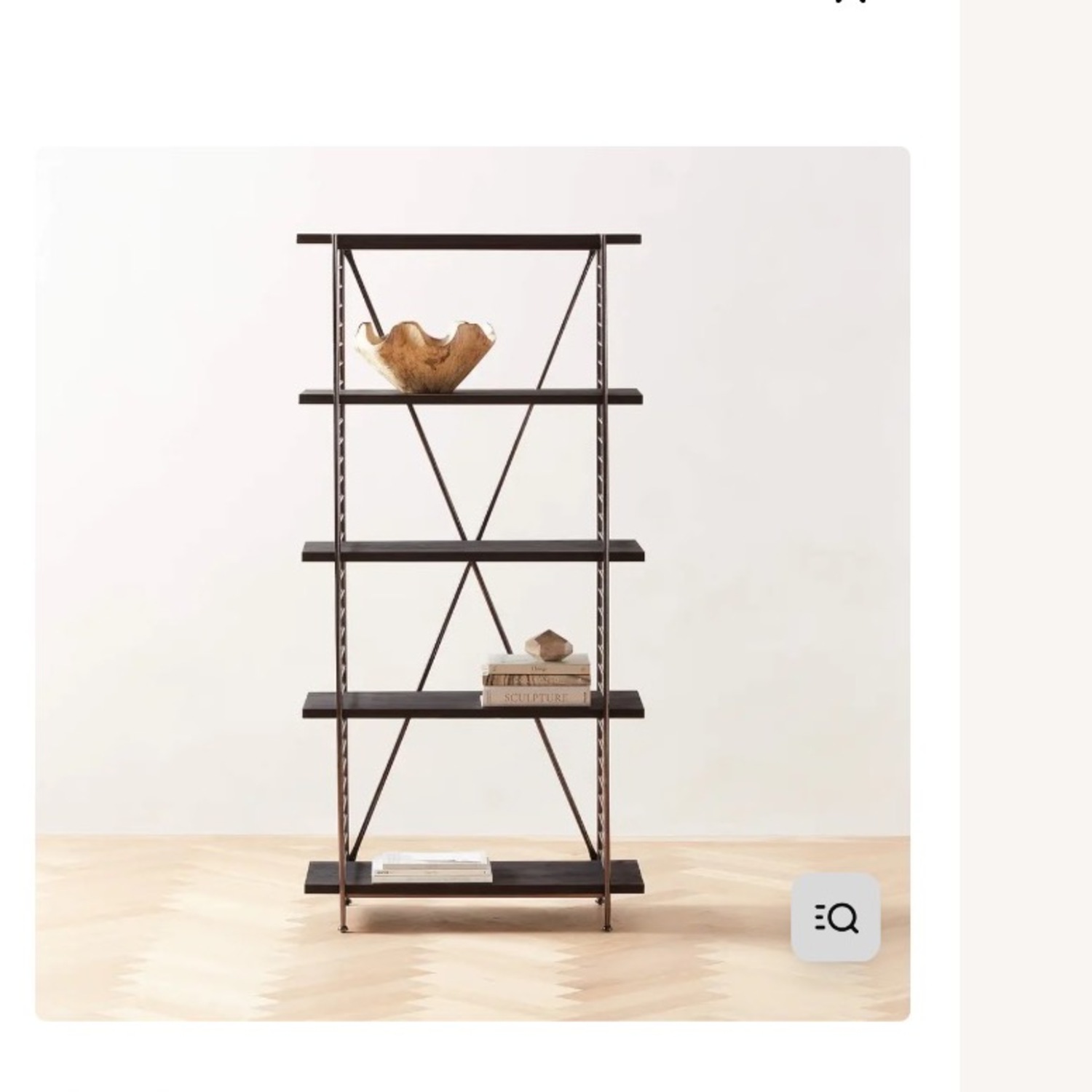 CB2 Scala Black Wood Bookshelf with Metal Frame - image-3