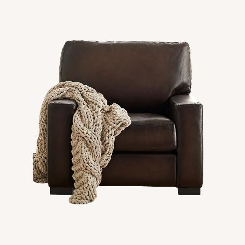Used Pottery Barn Turner Dark Brown Leather Armchair for sale on AptDeco