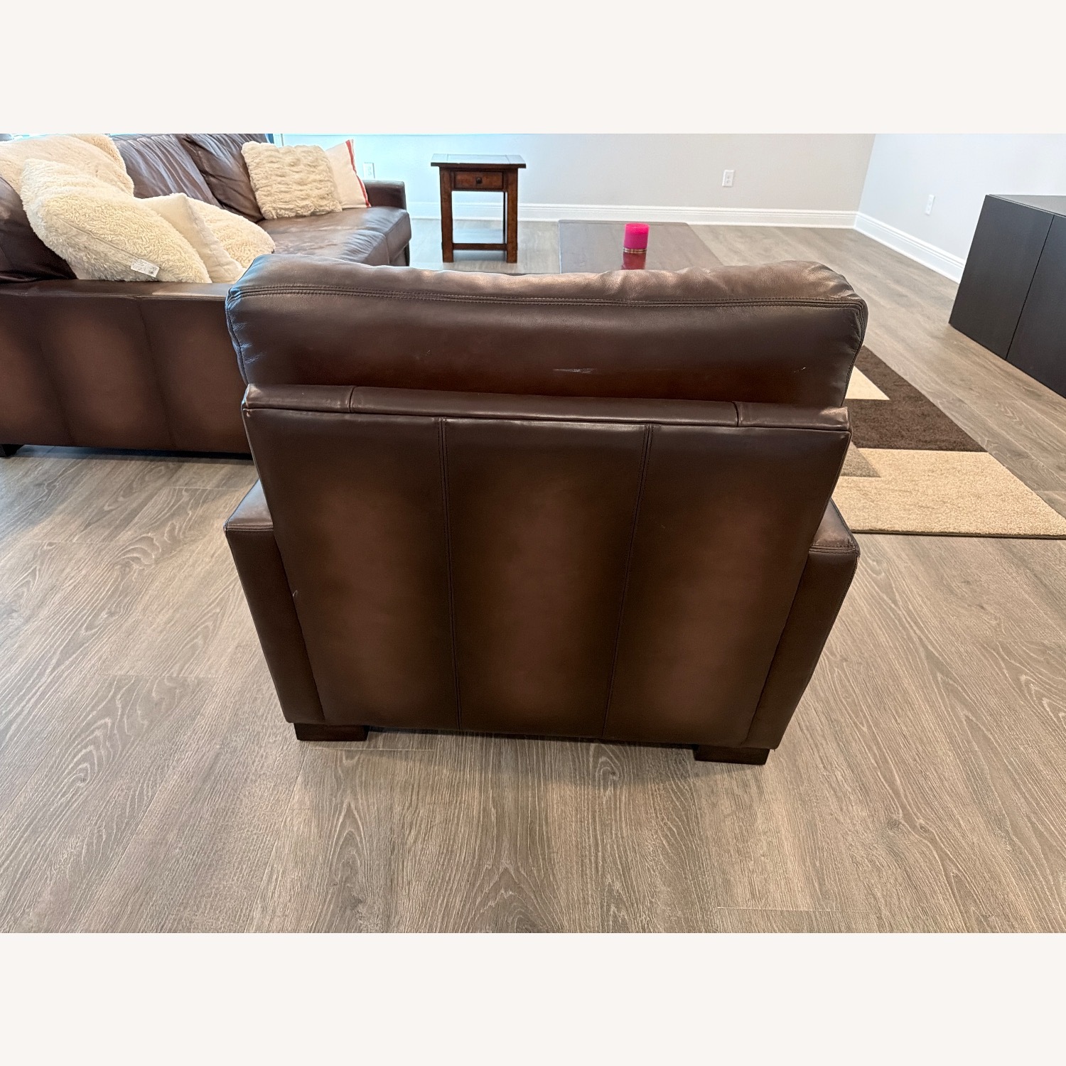 Pottery Barn Turner Dark Brown Leather Armchair - image-4