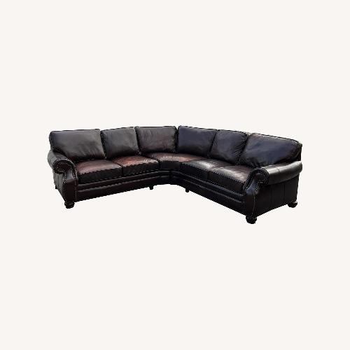 Used Bernhardt Dark Brown Leather 3+ Piece Sectional for sale on AptDeco