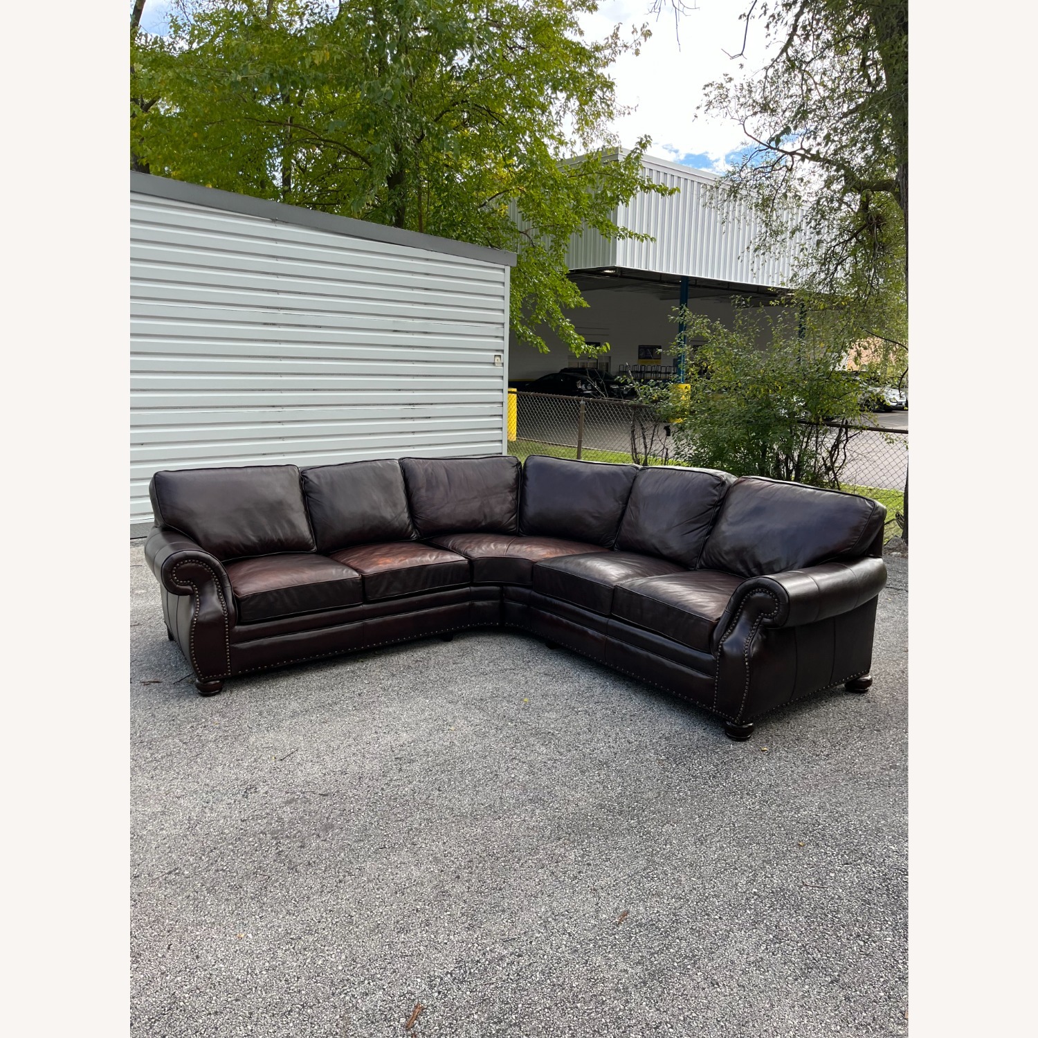Bernhardt Dark Brown Leather 3+ Piece Sectional - image-1
