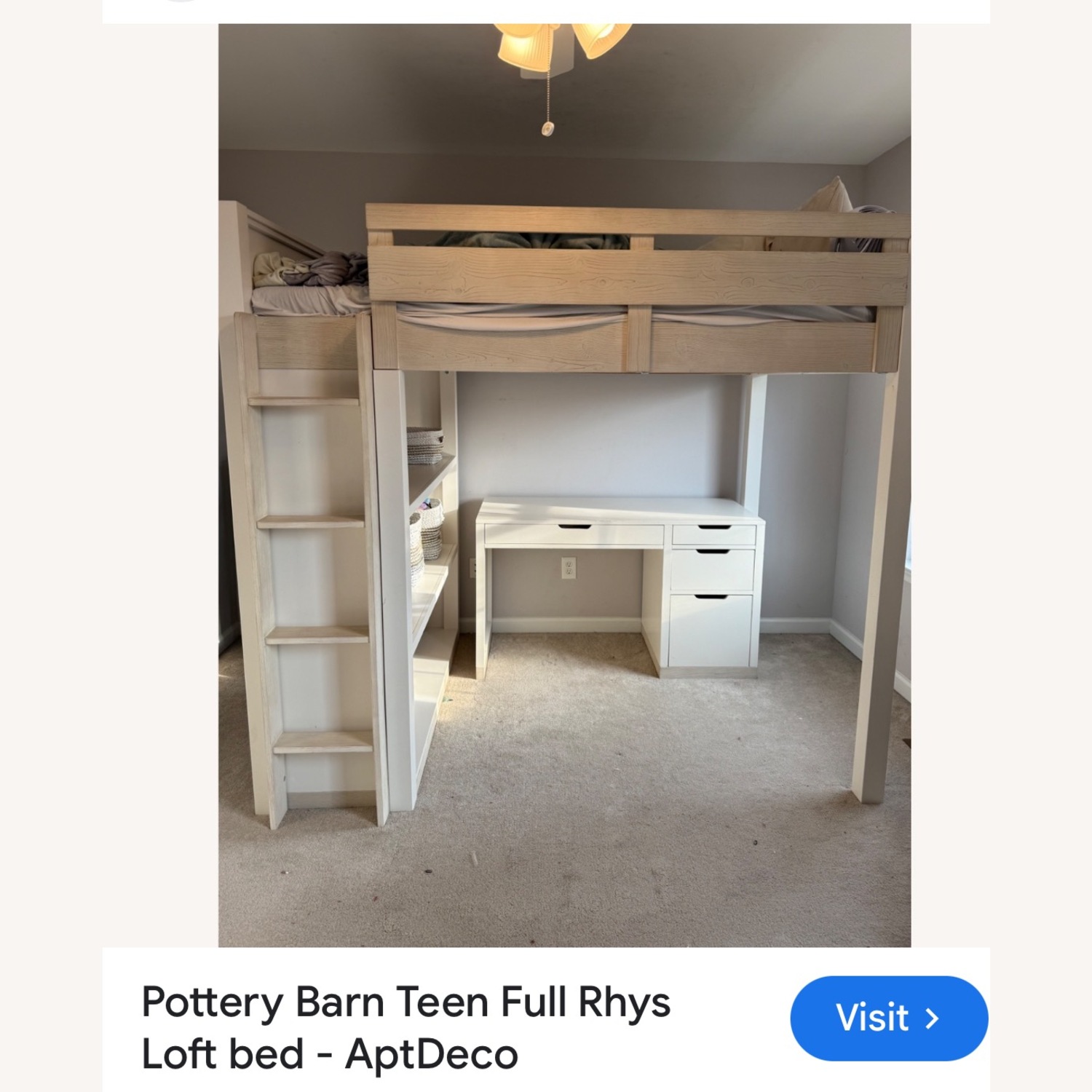 Pottery Barn Teen Rhys White Wood Bunk Bed - image-3