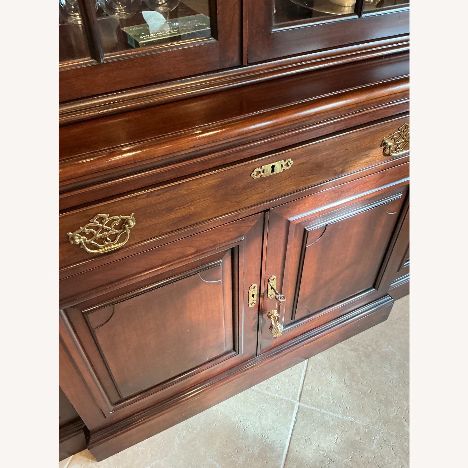 Statton Furniture Dark Brown Wood Armoire - image-3