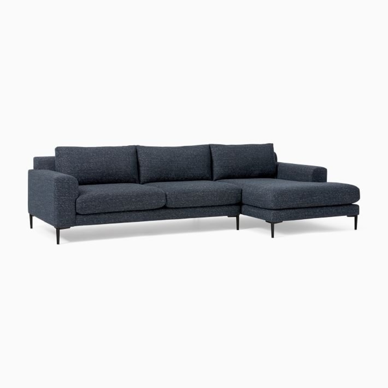 West Elm Harper Blue Fabric 2 Piece Sectional - image-6
